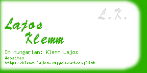 lajos klemm business card